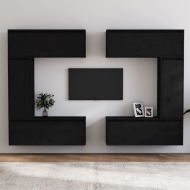 vidaXL TV skrinky 6 ks čierne masívna borovica - cena, srovnání