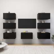 vidaXL TV skrinky 7 ks čierne 30,5x30x60 cm drevotrieska - cena, srovnání