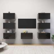 vidaXL TV skrinky 7 ks vysokolesklé čierne 30,5x30x60 cm drevotrieska - cena, srovnání
