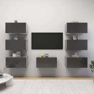 vidaXL TV skrinky 7 ks vysokolesklé sivé 30,5x30x60 cm drevotrieska - cena, srovnání
