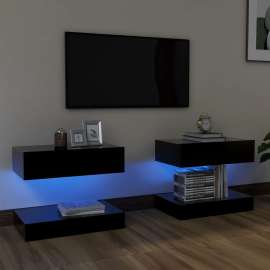 vidaXL TV skrinky s LED svetlami 2 ks čierne 60x35 cm
