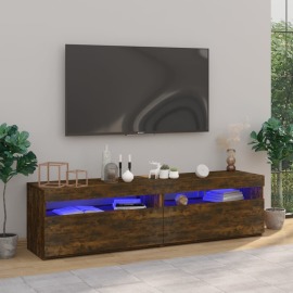 vidaXL TV skrinky s LED svetlami 2 ks tmavý dub 75x35x40 cm