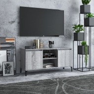 vidaXL TV stolík kovové nohy sivý dub sonoma 103,5x35x50 cm - cena, srovnání