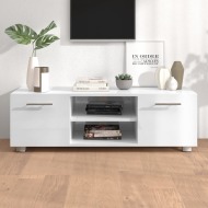 vidaXL TV stolík lesklý biely 110x40x35 cm spracované drevo - cena, srovnání