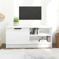 vidaXL TV stolík lesklý biely 80x35x36,5 cm spracované drevo - cena, srovnání