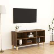 vidaXL TV stolík s drevenými nohami hnedý dub 103,5x30x50 cm - cena, srovnání