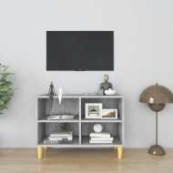 vidaXL TV stolík s drevenými nohami sivý dub sonoma 69,5x30x50 cm - cena, srovnání