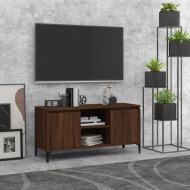 vidaXL TV stolík s kovovými nohami hnedý dub 103,5x35x50 cm - cena, srovnání