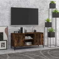 vidaXL TV stolík s kovovými nohami údený dub 103,5x35x50 cm - cena, srovnání