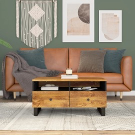 vidaXL Konferenčný stolík 80x54x40 cm masívne mango a spracované drevo