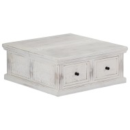 vidaXL Konferenčný stolík, biely 70x70x30 cm, mangový masív - cena, srovnání