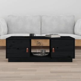 vidaXL Konferenčný stolík čierny 100x50x35 cm borovicový masív