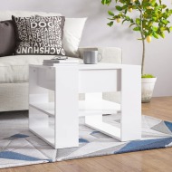 vidaXL Konferenčný stolík lesklý biely 55,5x55x45 cm spracované drevo - cena, srovnání