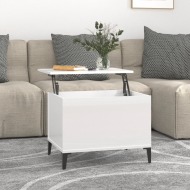 vidaXL Konferenčný stolík lesklý biely 60x44,5x45 cm spracované drevo - cena, srovnání