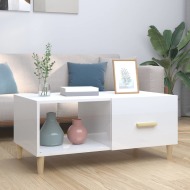 vidaXL Konferenčný stolík lesklý biely 89,5x50x40 cm spracované drevo - cena, srovnání