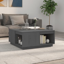 vidaXL Konferenčný stolík sivý 80x81x36,5 cm borovicový masív