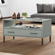 vidaXL Konferenčný stolík sivý 85x50x45 cm masívne drevo Oslo - cena, srovnání