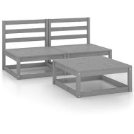 Shumee  3-dielna záhradná sedacia súprava sivá masívna borovica, 3075236 - cena, srovnání