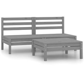 Shumee  3-dielna záhradná sedacia súprava sivá masívna borovica, 3082379
