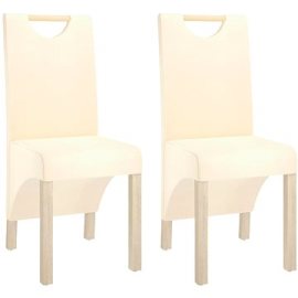 Shumee  Jedálenské stoličky 2 ks krémové textil, 336961