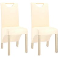 Shumee  Jedálenské stoličky 2 ks krémové textil, 336961 - cena, srovnání