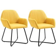 Shumee  Jedálenské stoličky 2 ks žlté textil (249814) - cena, srovnání