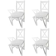 Shumee  Jedálenské stoličky 4 ks biele borovicové drevo (241511) - cena, srovnání
