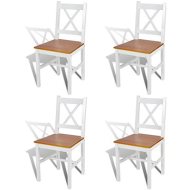 Shumee  Jedálenské stoličky 4 ks biele borovicové drevo (241513) - cena, srovnání