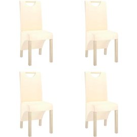 Shumee  Jedálenské stoličky 4 ks krémové textil, 3080204