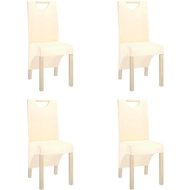 Shumee  Jedálenské stoličky 4 ks krémové textil, 3080204 - cena, srovnání