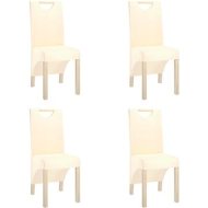 Shumee  Jedálenské stoličky 4 ks krémové textil, 3080204 - cena, srovnání