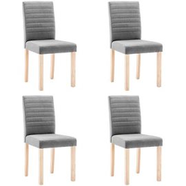 Shumee  Jedálenské stoličky 4 ks svetlosivé textil, 336818