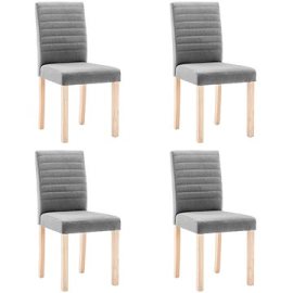 Shumee  Jedálenské stoličky 4 ks svetlosivé textil, 336818
