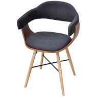 Shumee  Jedálenské stoličky 4 ks tmavo sivé ohýbané drevo a textil (271946) - cena, srovnání