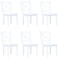 Shumee  Jedálenské stoličky 6 ks biele masívny kaučukovník (277543) - cena, srovnání