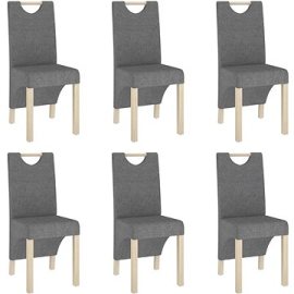 Shumee  Jedálenské stoličky 6 ks svetlosivé textil, 3080212