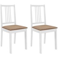 Shumee  Jedálenské stoličky s poduškami 2 ks biele masívne drevo (247634) - cena, srovnání