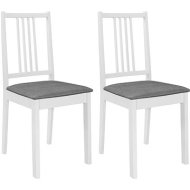 Shumee  Jedálenské stoličky s poduškami, 2 ks, biele, masívne drevo (247636) - cena, srovnání