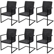 Shumee  Konzolové jedálenské stoličky 6 ks čierne umelá koža (272416) - cena, srovnání