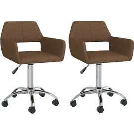 Shumee  Otočné jedálenské stoličky 2 ks hnedé textil, 330322