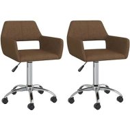 Shumee  Otočné jedálenské stoličky 2 ks hnedé textil, 330322 - cena, srovnání
