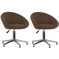 Shumee  Otočné jedálenské stoličky 2 ks hnedé textil, 330454 - cena, srovnání