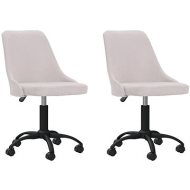 Shumee  Otočné jedálenské stoličky 2 ks krémové textil, 330881 - cena, srovnání