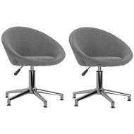 Shumee  Otočné jedálenské stoličky 2 ks svetlosivé textil, 330450 - cena, srovnání