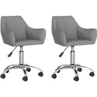 Shumee  Otočné jedálenské stoličky 2 ks svetlosivé textil, 330937 - cena, srovnání