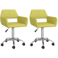 Shumee  Otočné jedálenské stoličky 2 ks zelené textil, 330325 - cena, srovnání