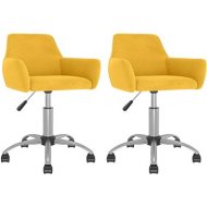 Shumee  Otočné jedálenské stoličky 2 ks žlté zamat, 331081 - cena, srovnání