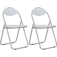 Shumee  Skladacie jedálenské stoličky 2 ks biele umelá koža (284408) - cena, srovnání