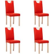 Shumee  Jedálenská stolička 4 ks červená umelá koža, 336766 - cena, srovnání