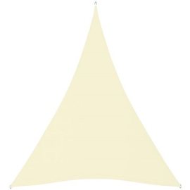 Shumee  Stínící plachta oxfordská látka trojúhelníková 5x6x6 m krémová (135236)